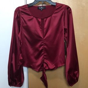 NWT Lulus Red Statin Blouse